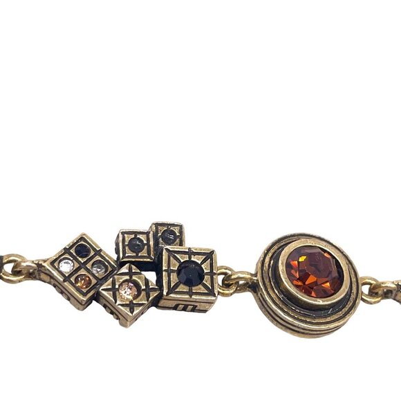 Patricia Locke Multi-Stone Gold Toned Bracelet B135 7" HTF RARE - Picture 5 of 8